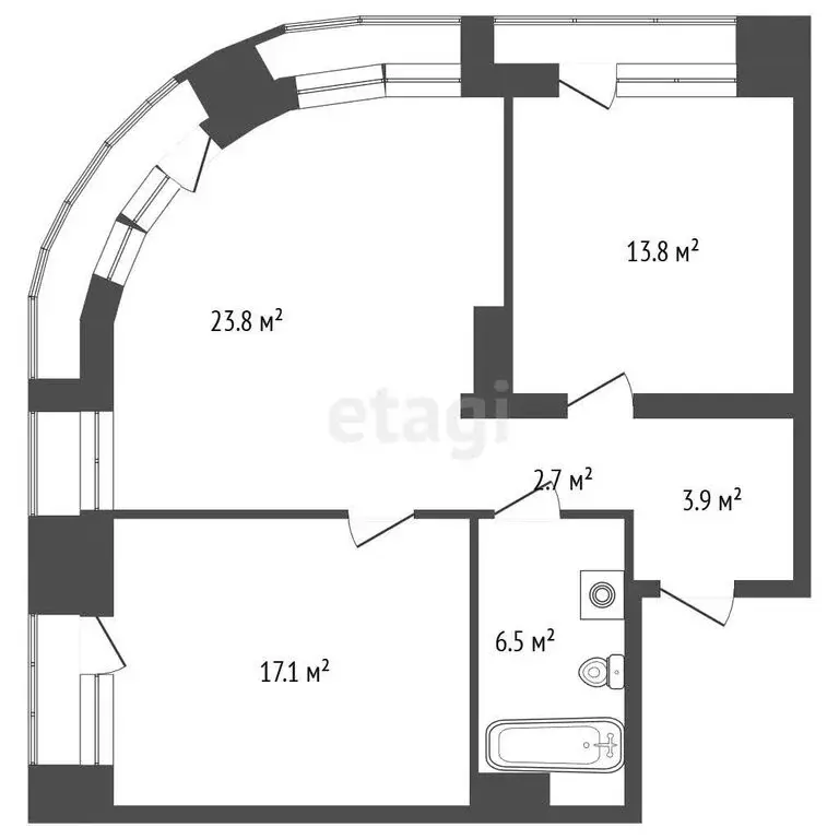 2-комнатная квартира: Симферополь, улица Воровского, 24Е (67.8 м) - Фото 1