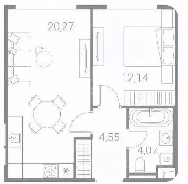 2-к кв. Иркутская область, Иркутск Байкальская ул., 236Б/4 (44.5 м) - Фото 1