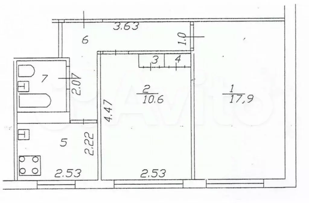 2-к кв. Московская область, Раменское Коммунистическая ул., 18 (42.8 ... - Фото 2