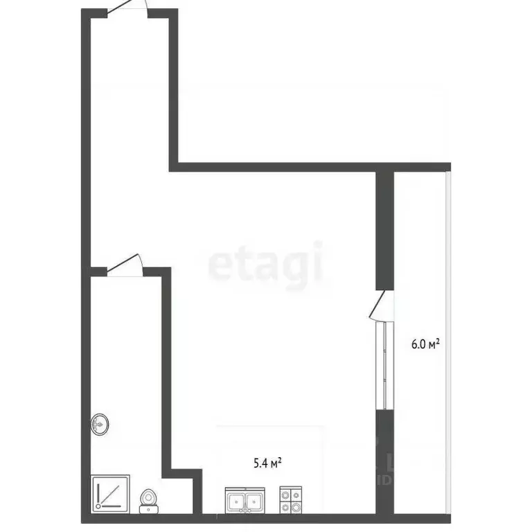 1-к кв. Севастополь ул. Адмирала Фадеева, 18 (47.0 м) - Фото 2