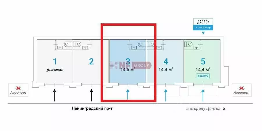 Торговая площадь в Москва Ленинградский просп., 62С26 (15 м) - Фото 1