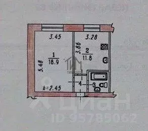 1-к кв. Омская область, Омск Госпитальная ул., 19 (36.7 м) - Фото 2