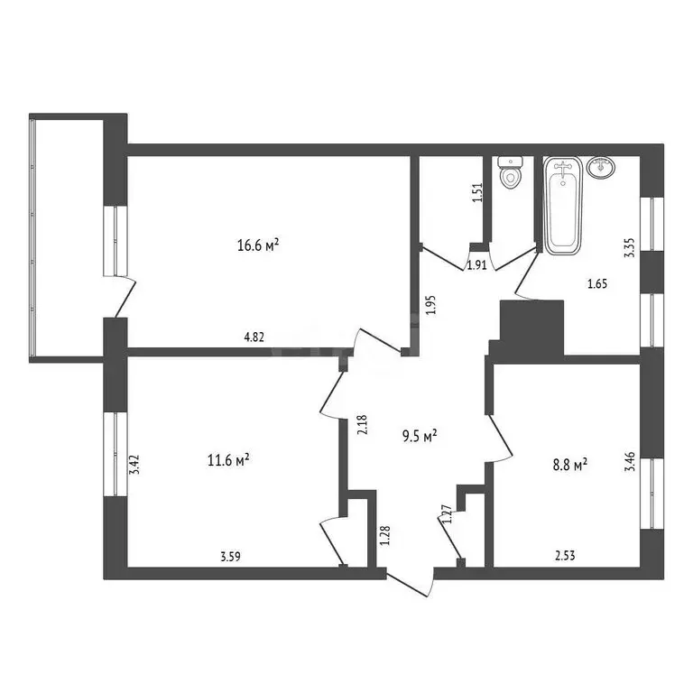 2-комнатная квартира: село Эссо, Ягодная улица, 1А (54.5 м) - Фото 1