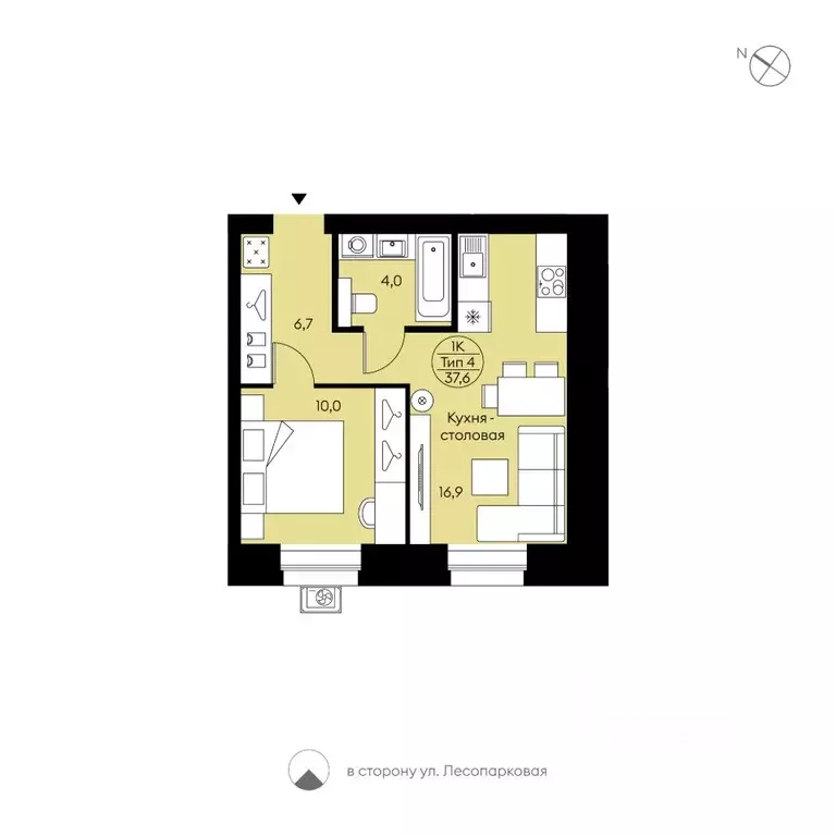 1-к кв. Коми, Сыктывкар Давпон мест., Бьярма жилой комплекс (37.6 м) - Фото 1