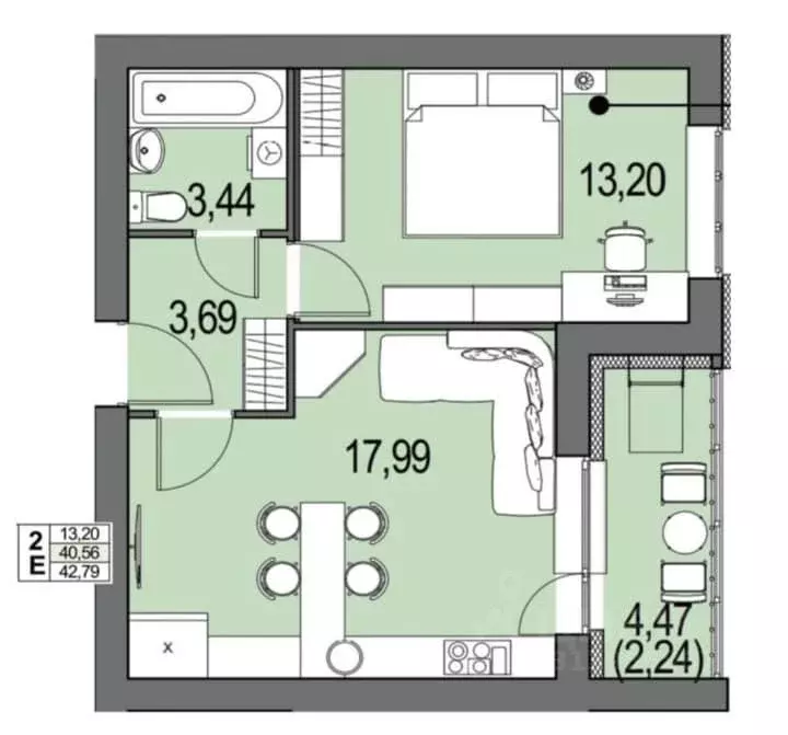 1-к кв. Ульяновская область, Ульяновск просп. Маршала Устинова, 50 ... - Фото 2