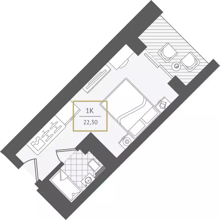 Квартира-студия: Адлер, улица Ленина, 280А (23.4 м) - Фото 1