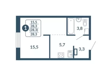 Продаётся квартира-студия, 28.3 м - Фото 0