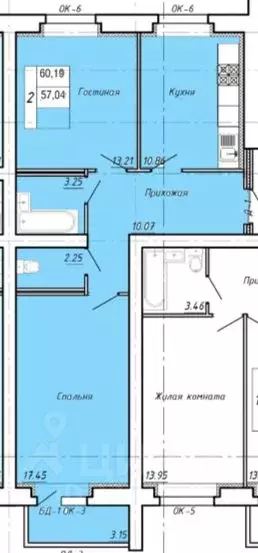 2-к кв. Тамбовская область, Тамбов ул. Имени Павла Строганова, 7 ... - Фото 1