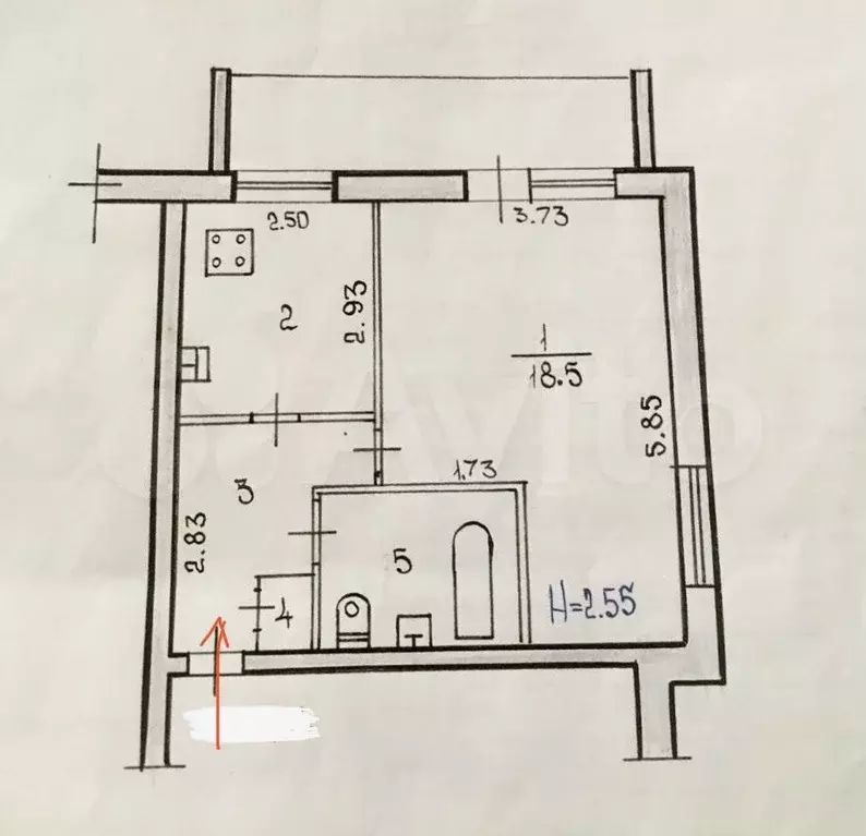 1-к. квартира, 37,5 м, 8/9 эт. - Фото 0