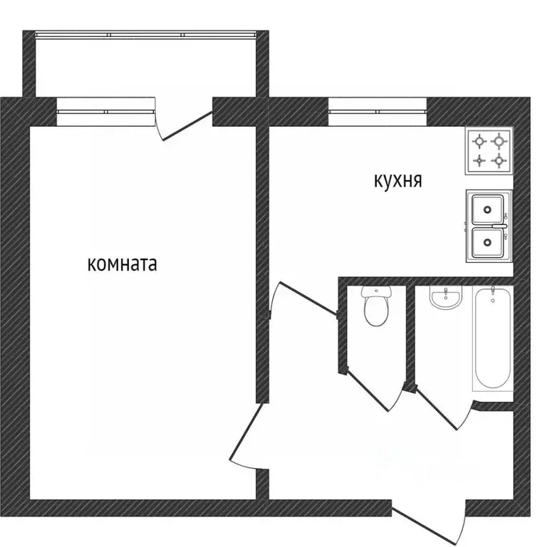 1-к кв. Вологодская область, Вологда Вологодская ул., 8 (29.2 м) - Фото 1