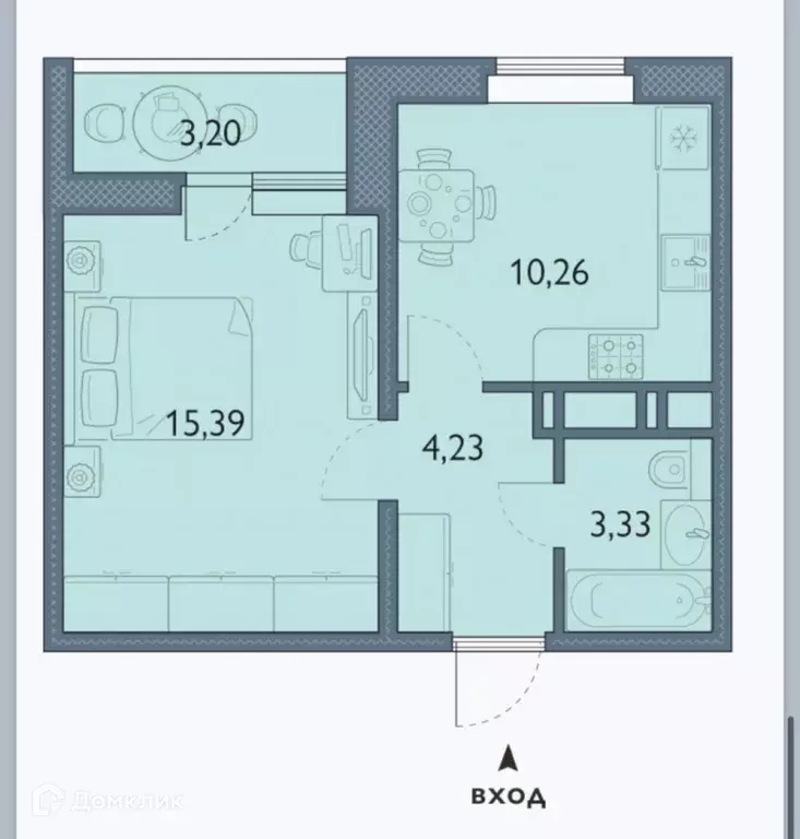Продаётся 1-к квартира, 34.81 м - Фото 1