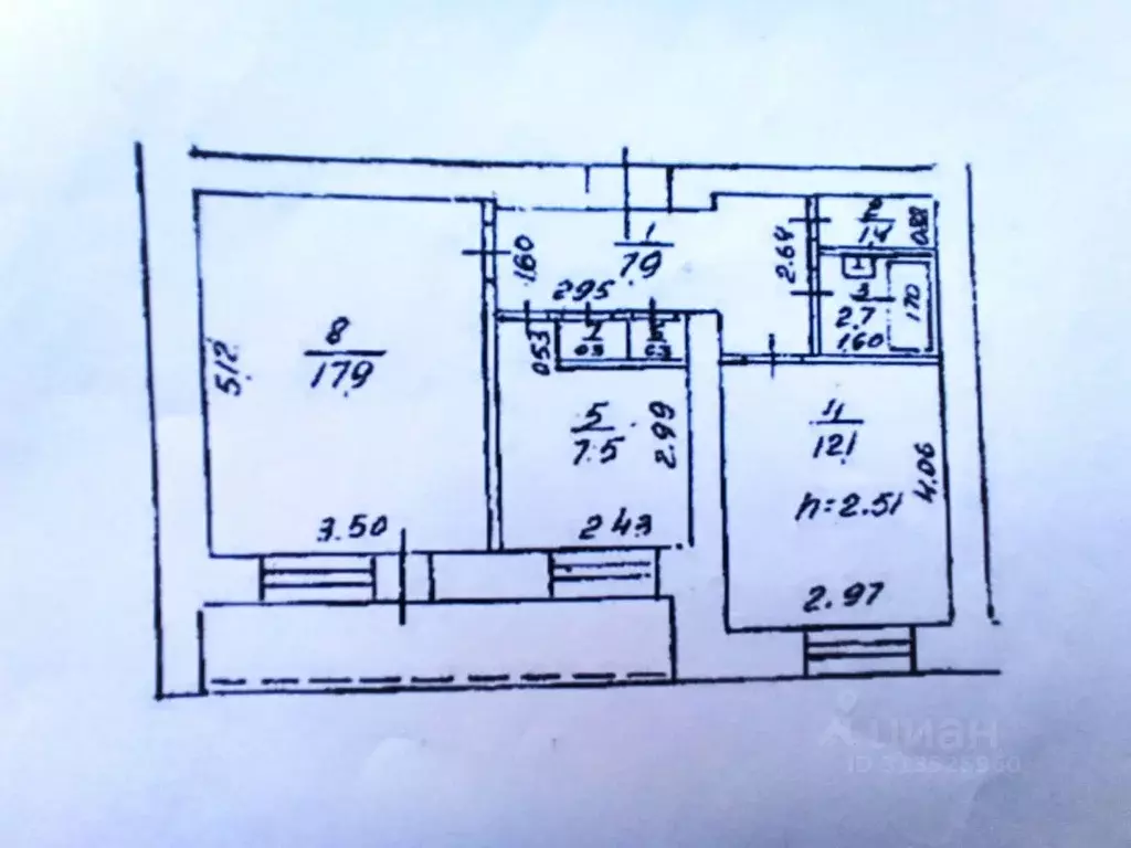 2-к кв. Башкортостан, Уфа ул. Красина, 13/3 (50.3 м) - Фото 0