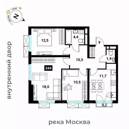 3-к кв. Москва Большая Филевская ул., 3к2 (69.4 м) - Фото 0