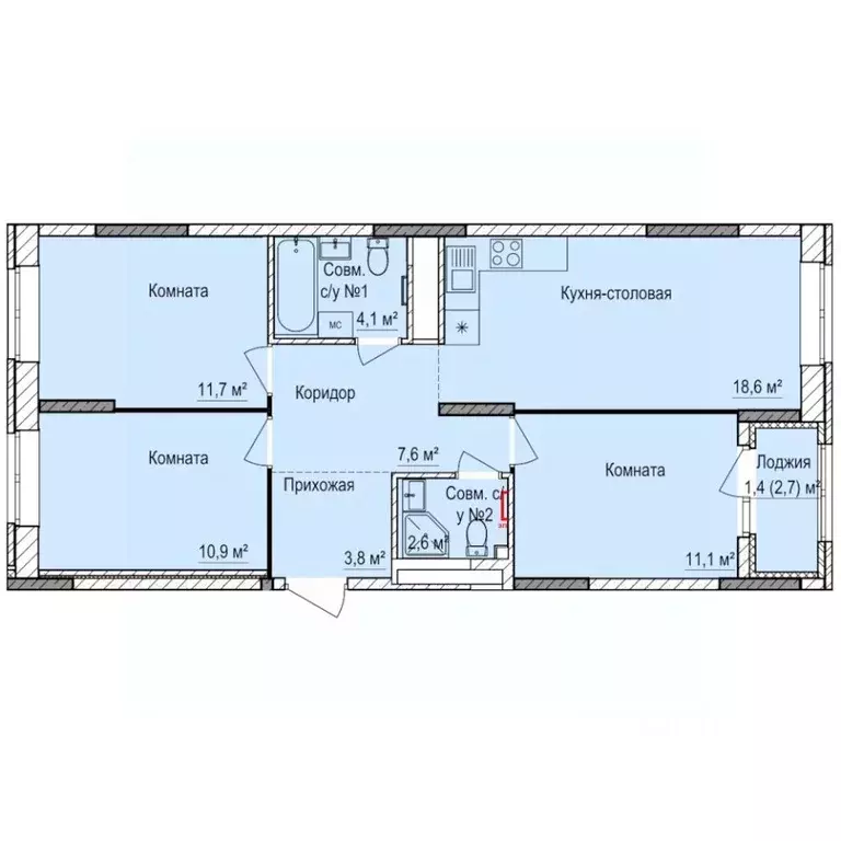 3-к кв. Удмуртия, Ижевск Буммаш жилрайон, Покровский жилой комплекс ... - Фото 1