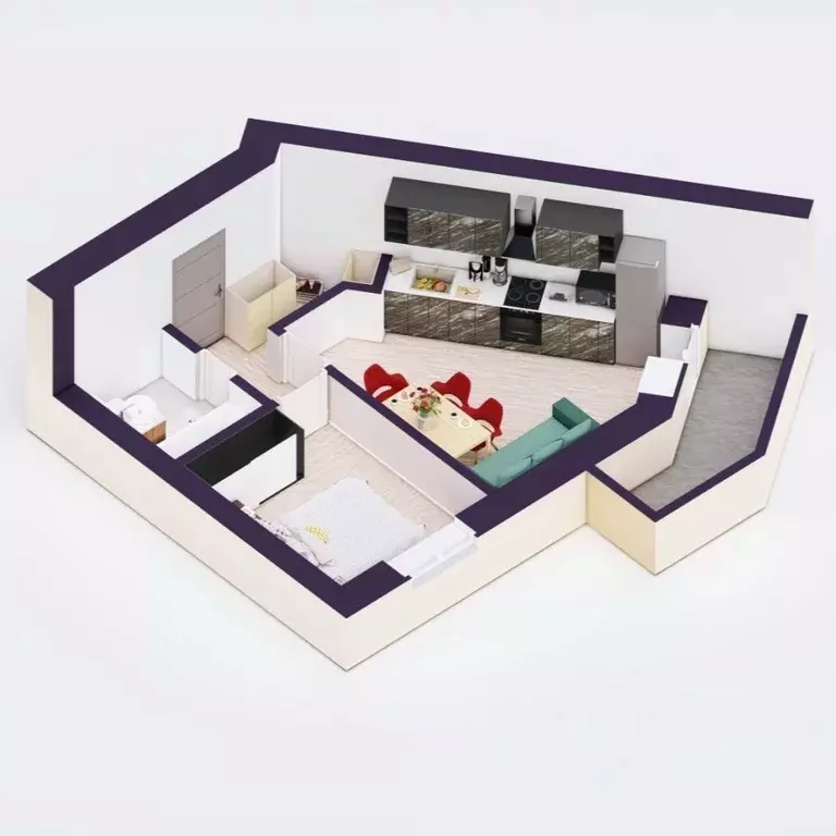 1-к кв. Башкортостан, Уфа Кавказская ул., 24 (34.02 м) - Фото 2