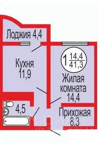 1-к кв. Оренбургская область, Оренбург Уральская ул., 2/24 (41.0 м) - Фото 0