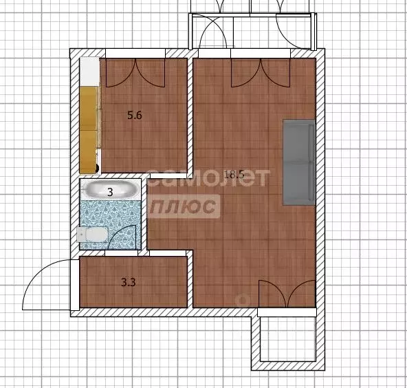1-к кв. Алтайский край, Бийск ул. Александра Радищева, 2/1 (30.0 м) - Фото 2