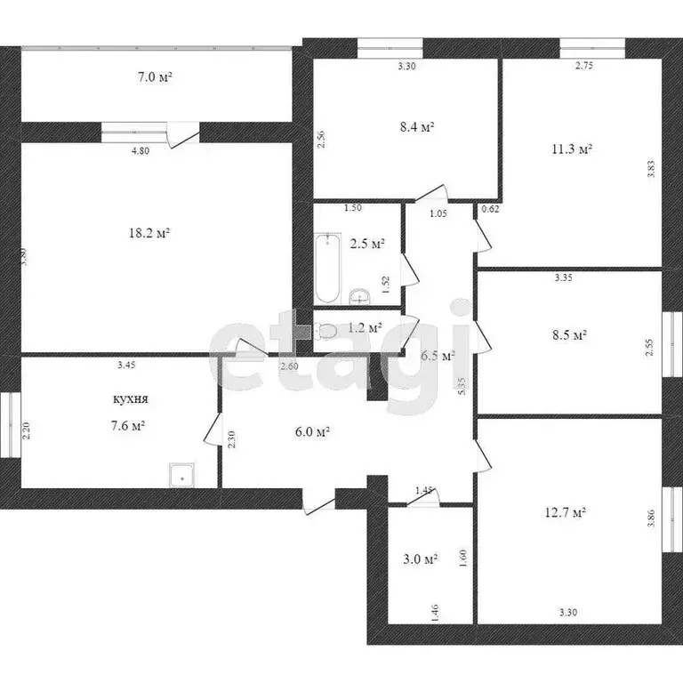 5-комнатная квартира: Ишим, Путиловская улица, 6 (84 м) - Фото 0