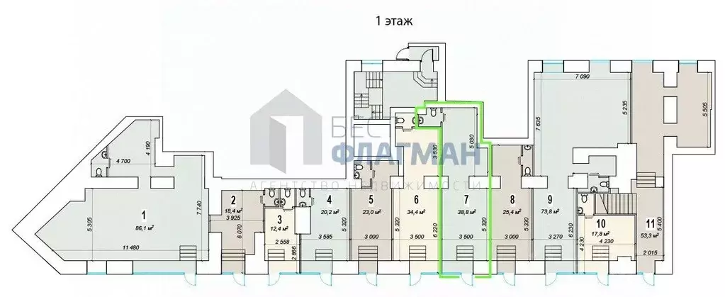Помещение свободного назначения в Москва Ленинский просп., 70/11 (39 ... - Фото 2