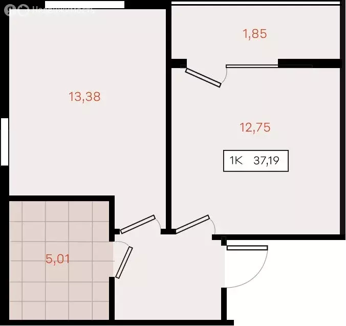 1-комнатная квартира: Динской район, Южно-Кубанское сельское ... - Фото 2