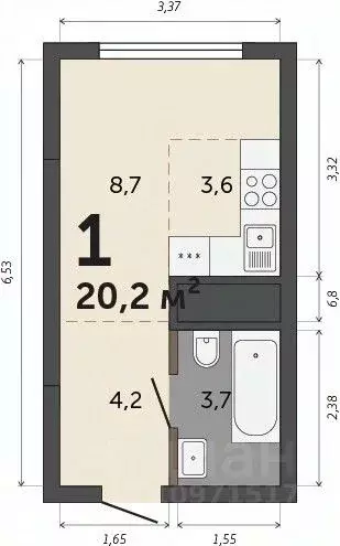 Студия Свердловская область, Екатеринбург Втузгородок жилрайон, Шарташ ... - Фото 1