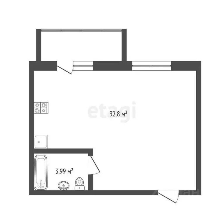 1-к кв. Коми, Сыктывкар Интернациональная ул., 215 (37.1 м) - Фото 1