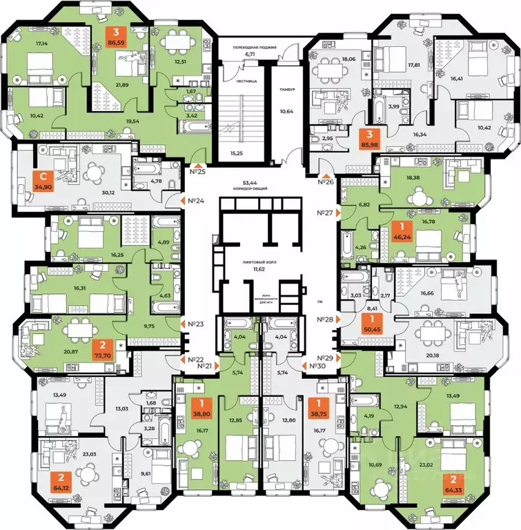3-к кв. Самарская область, Самара просп. Карла Маркса, 231Б (85.5 м) - Фото 2