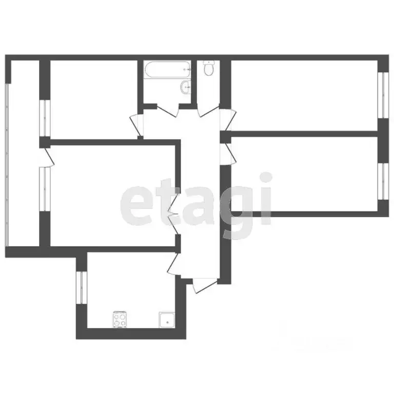 4-к кв. Тюменская область, Тюмень ул. Станционная, 38Б (73.0 м) - Фото 1