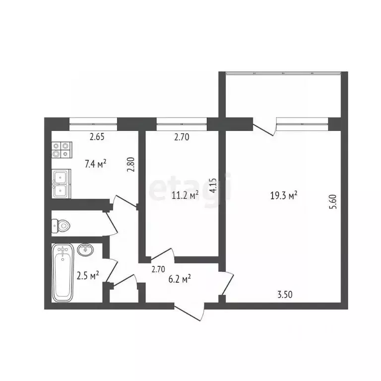 2-к кв. Тверская область, Ржев ул. 8 Марта, 31 (48.4 м) - Фото 1