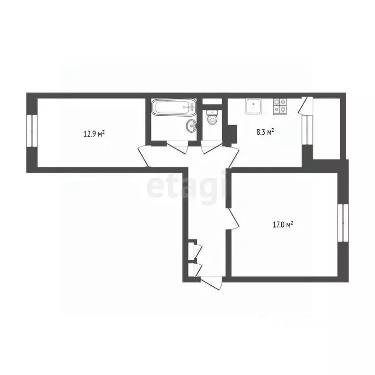2-к кв. Москва ул. Маршала Захарова, 16К1 (51.1 м) - Фото 1