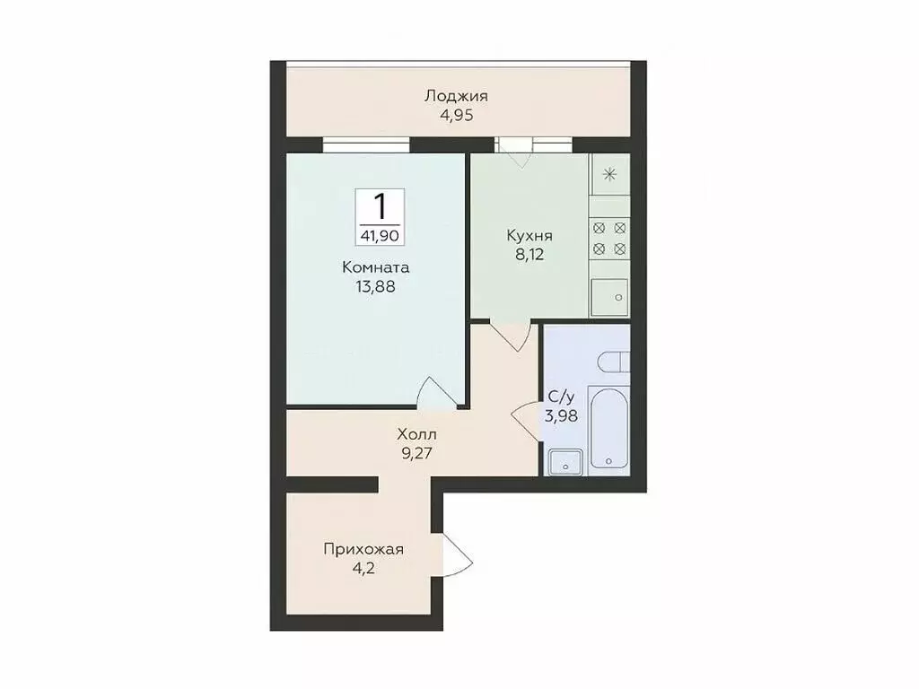 1-комнатная квартира: Самара, улица Победы, 14А (41.9 м) - Фото 0