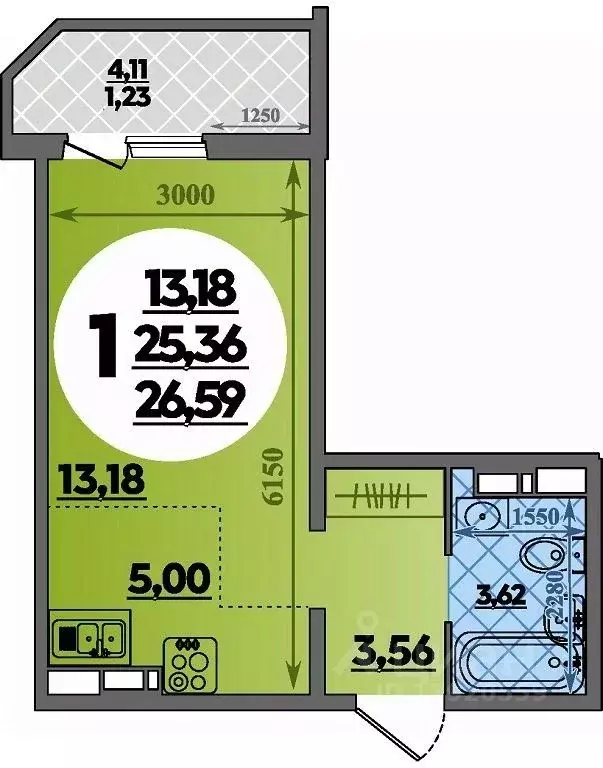 Студия Краснодарский край, Краснодар ул. Генерал-лейтенанта Александра ... - Фото 1