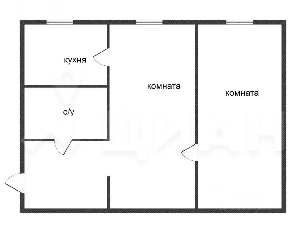 2-к кв. Башкортостан, Стерлитамак Коммунистическая ул., 41 (44.8 м) - Фото 1