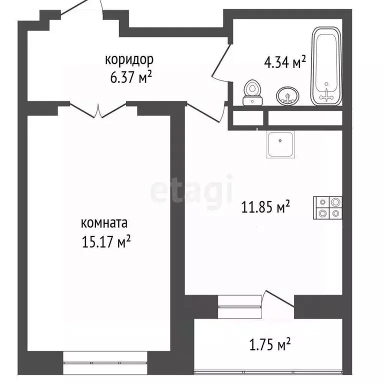 1-к кв. Ярославская область, Ярославль ул. Дядьковская, 48 (39.48 м) - Фото 2