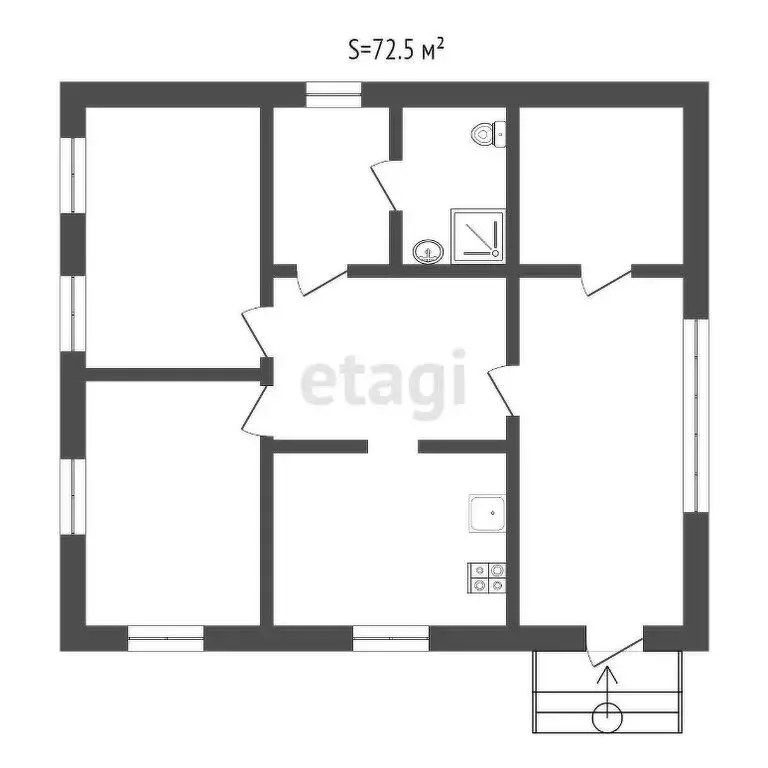 Дом в село Сростки, Чуйская улица (72.5 м) - Фото 1