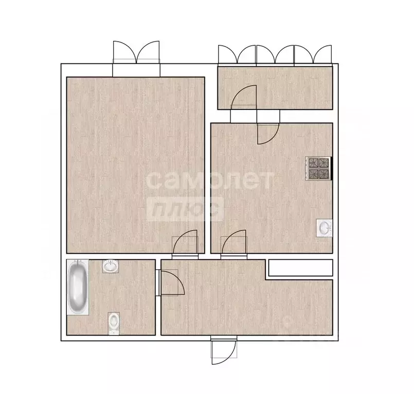 1-к кв. Тюменская область, Тюмень ул. Газовиков, 71 (35.9 м) - Фото 2