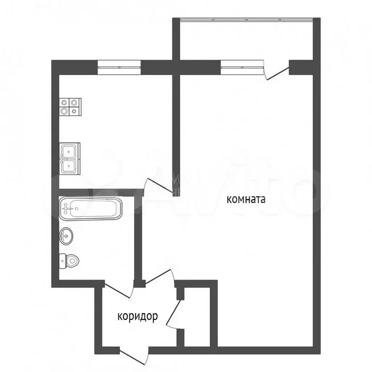 1-к. квартира, 30 м, 1/5 эт. - Фото 0