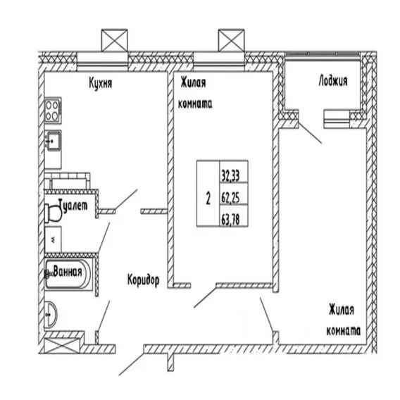2-к кв. Сахалинская область, Южно-Сахалинск Горизонт жилой комплекс ... - Фото 1