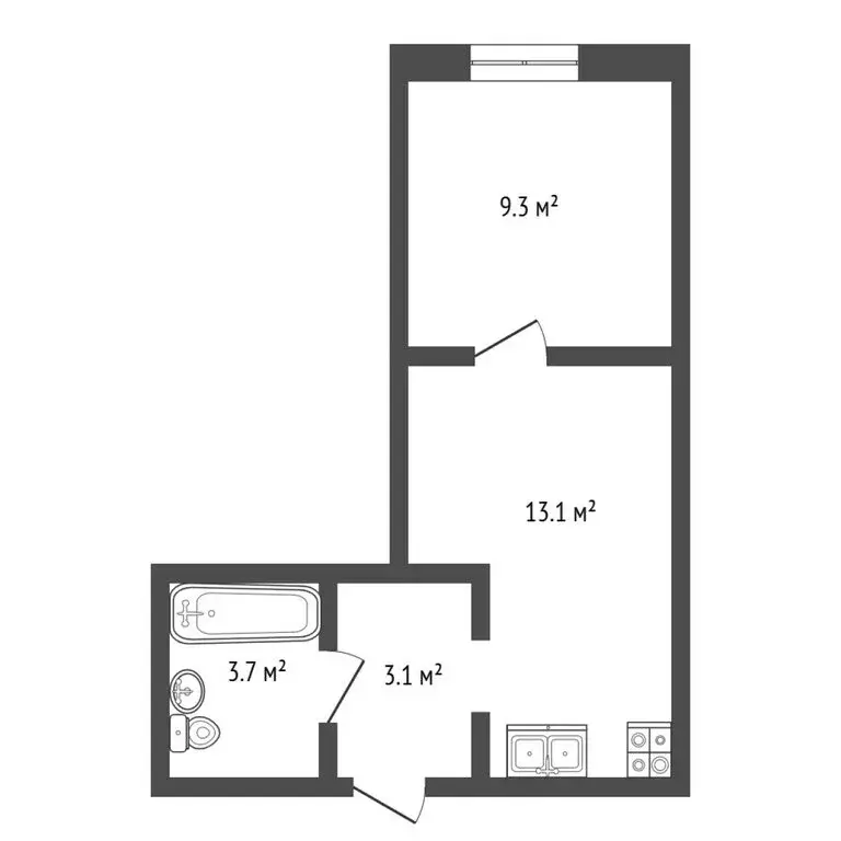 Квартира-студия: Тюмень, Краснооктябрьская улица, 14 (29 м) - Фото 1
