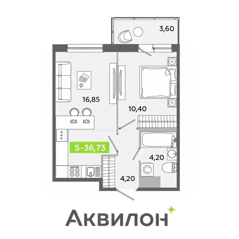 2-к кв. Ленинградская область, Всеволожский район, Заневское городское ... - Фото 1