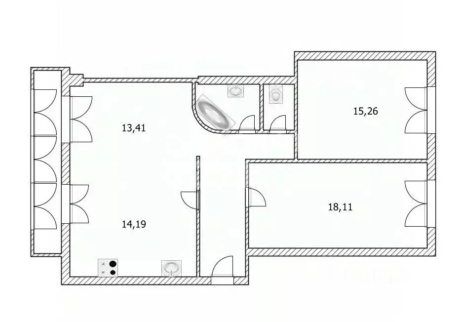 3-к кв. Ульяновская область, Ульяновск ул. Якурнова, 12 (76.0 м) - Фото 1