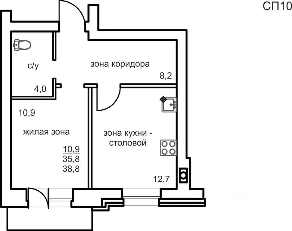 1-к кв. Вологодская область, Череповец Любецкая ул., 30 (38.8 м) - Фото 0