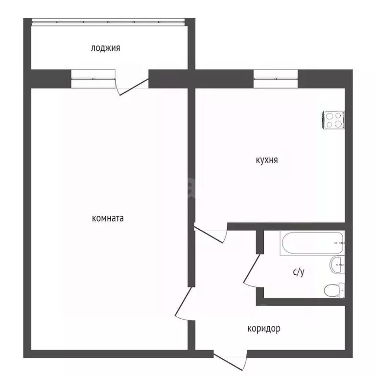 1-к кв. Курганская область, Курган Чернореченская ул., 119 (32.8 м) - Фото 2