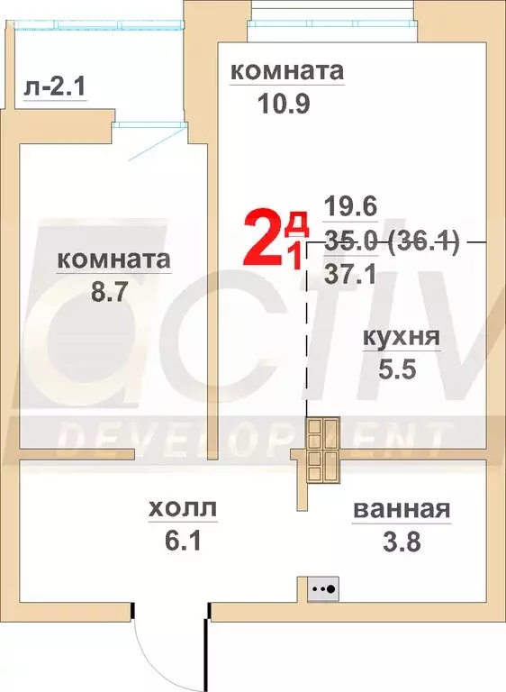 2-комнатная квартира: Екатеринбург, Военная улица, 18 (37.1 м) - Фото 0