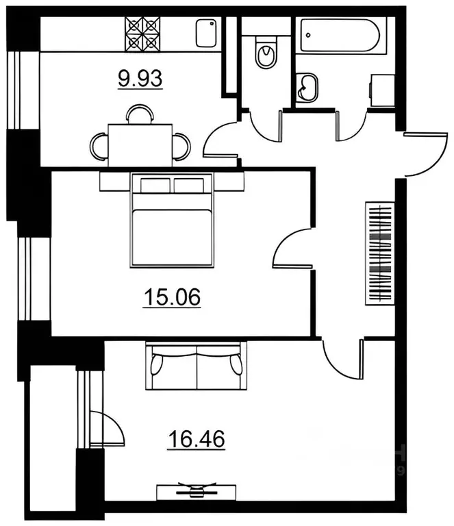 2-к кв. Ярославская область, Ярославль ул. Лисицына, 57 (55.0 м) - Фото 2