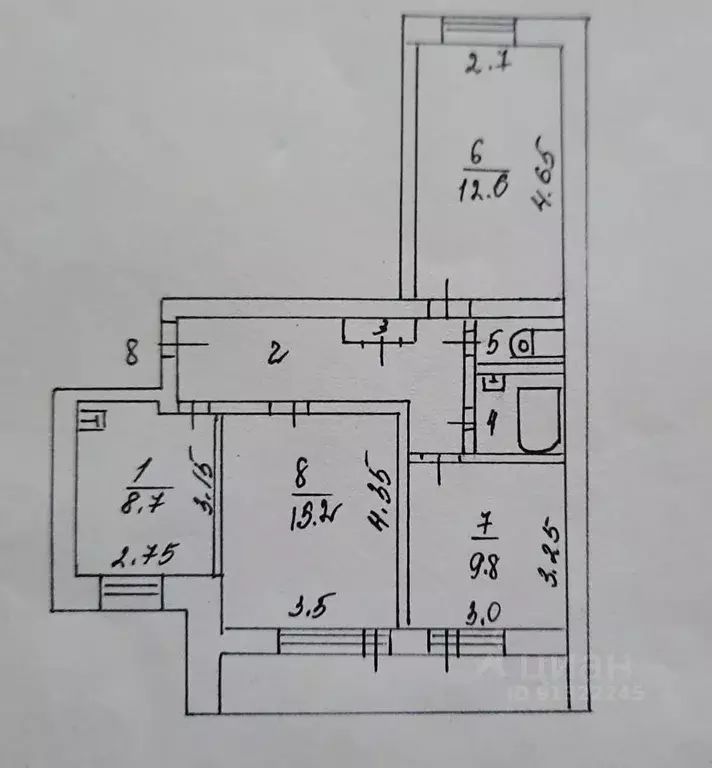 3-к кв. Томская область, Томск Вокзальная ул., 35 (63.2 м) - Фото 0