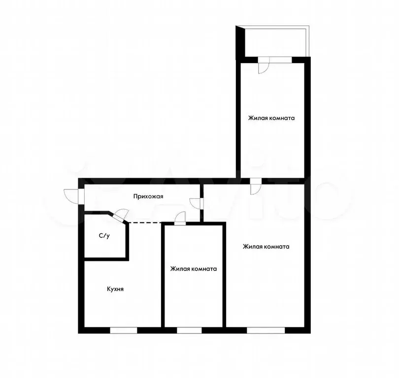 3-к. квартира, 60 м, 3/9 эт. - Фото 0