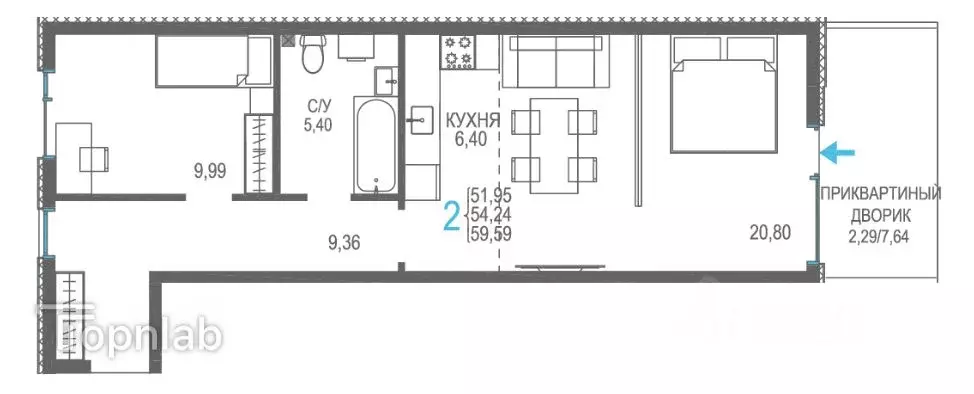 2-к кв. Крым, Сакский район, Лесновское с/пос, с. Прибрежное ул. ... - Фото 2