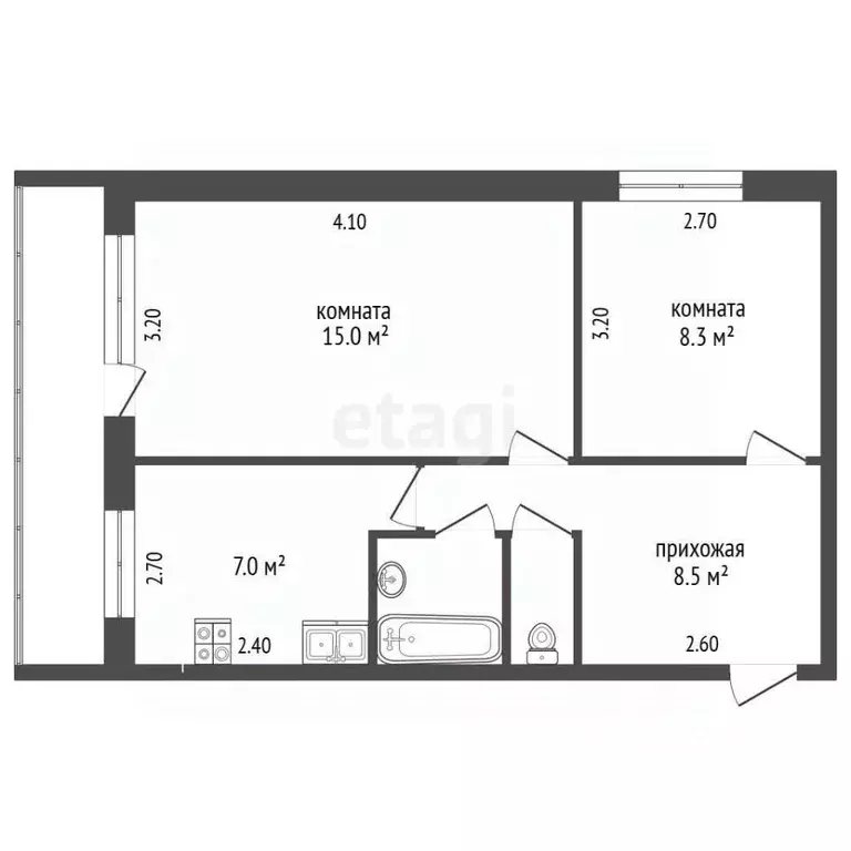 2-к кв. Самарская область, Тольятти ул. Лизы Чайкиной, 29 (45.1 м) - Фото 2