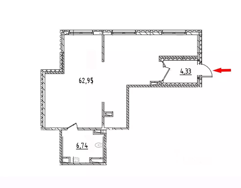 Торговая площадь в Санкт-Петербург ул. Плесецкая, 28к1 (64 м) - Фото 1